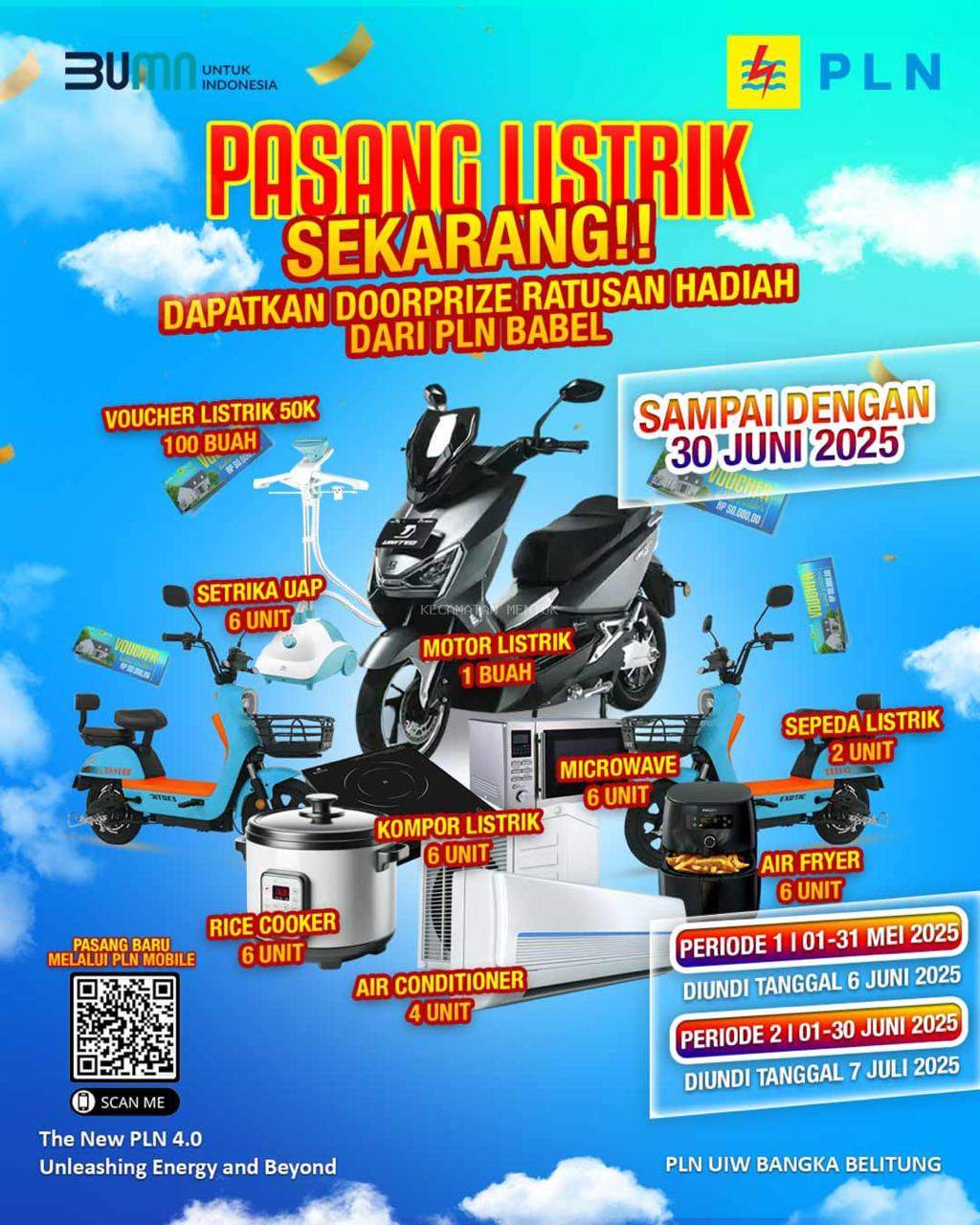 Pasang Listrik, dapatkan doorprize ratusan hadiah dari PLN Babel
