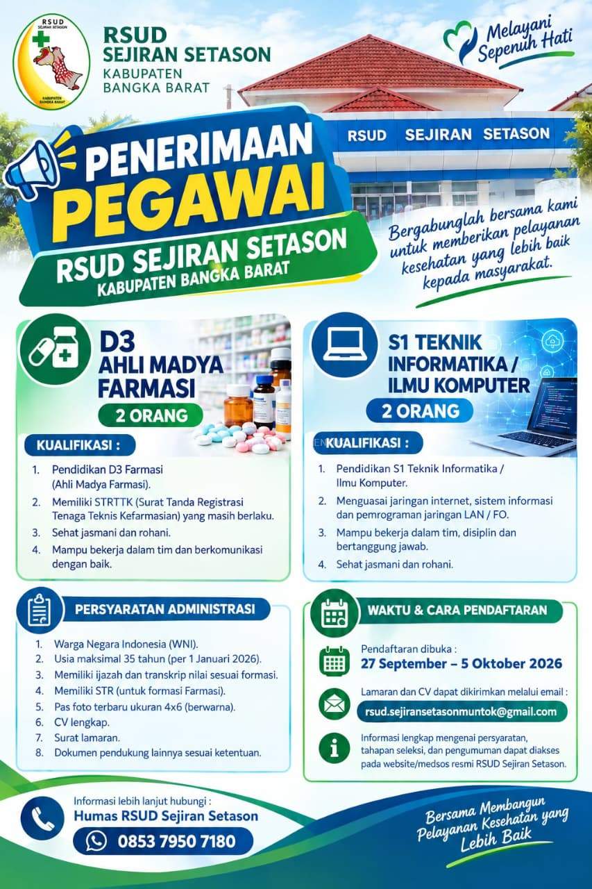 Penerimaan Pegawai RSUD Sejiran Setason